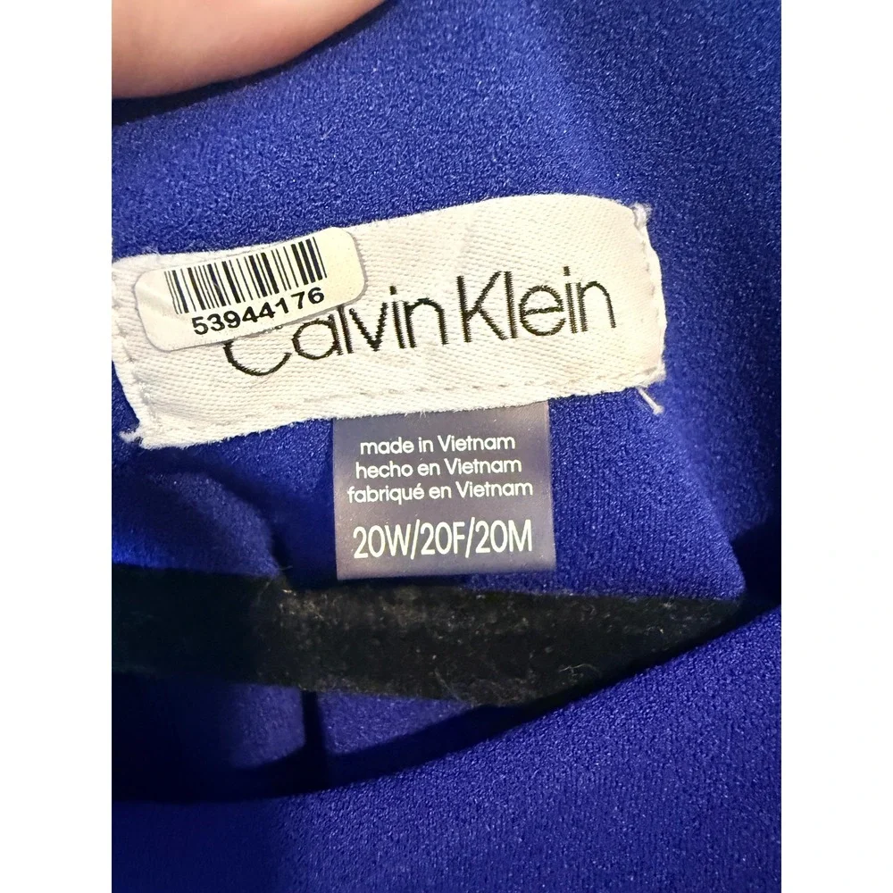 Calvin Klein Womens Royal Blue Wide Leg Draped Crossover Jumpsuit Plus Size 20W - Picture 5 of 10